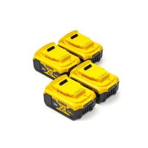 Startset: 4x DeWalt DCB184 XR Li-ion accu's (18 V, 5.0 Ah, origineel)