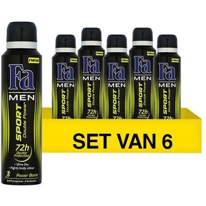 Aanbieding: 6x Fa deodorant spray Double Power Boost for Men (150 ml)
