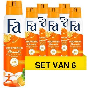 Aanbieding: Fa Deodorant Spray Empowering Moments Orange Peel & Basil (6 flessen - 150 ml)