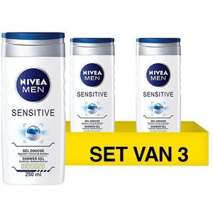 Aanbieding: 3x Nivea Sensitive douchegel for men (250 ml)
