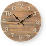 Nedis Wandklok - Diameter: 300 mm - Hout - Beige / Bruin