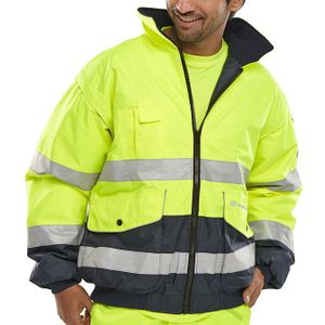 Beeswift Bomberjack - Geel/Marineblauw - Maat S