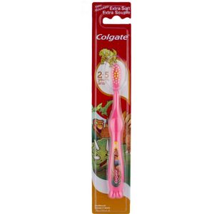 Colgate Tandbørste Børn 2-5 år - Extra Blød - Lyserød Dinosaur