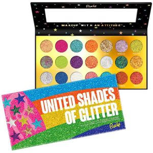 RUDE - United Shades of Glitter - Oogschaduw Palette - 21 GEPERSTE GLITTER SCHADUWEN