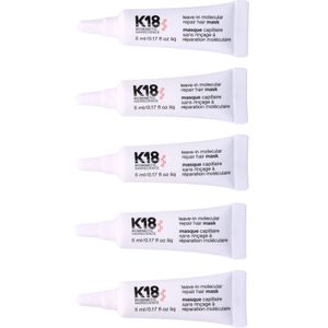 K18 Leave-in Molecular Repair Hair Mask 5-Pack 5 ml 5 stk.