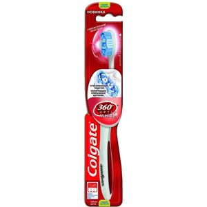 Colgate 360 Optic White Tandbørste - Medium - Rød