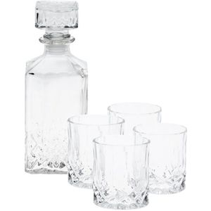 Whisky Karaf set - 0.9 L - Incl. 4 Glazen