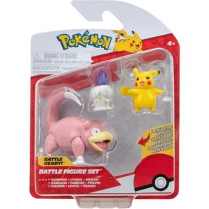Pokemon Battle Figure Pack - Slowpoke, Litwick & Pikachu