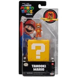 Super Mario Movie Question Block Mini Figure - Tanooki Mario