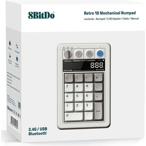 8BitDo - Retro 18 Mechanical Numpad - M Edition - Zwart - Mechanisch - Bluetooth