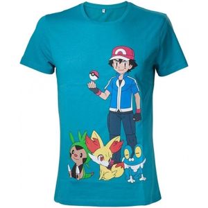 Pokemon - Ash Ketchum Aqua Green T-Shirt