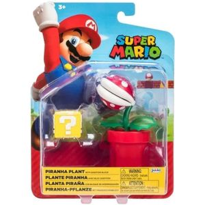 Super Mario Action Figure - Piranha Plant with Question Block
