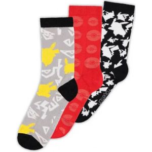 Pokémon - Crew Socks 3-Pack (Pikachu & Pokeballs)