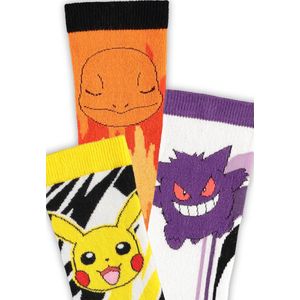 Pokémon - Crew Socks 3-Pack (Pikachu, Gengar & Charmander)