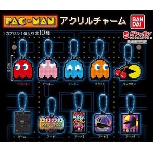 Pac-Man Gashapon Acrylic Keychain - Blinky, Inky, Clyde & Pinky Neon Sign