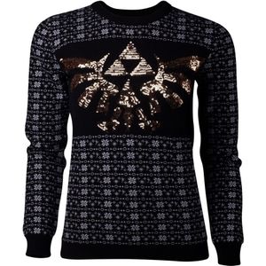 Zelda - Tri-Force Glitter Knitted Women's Christmas Sweater