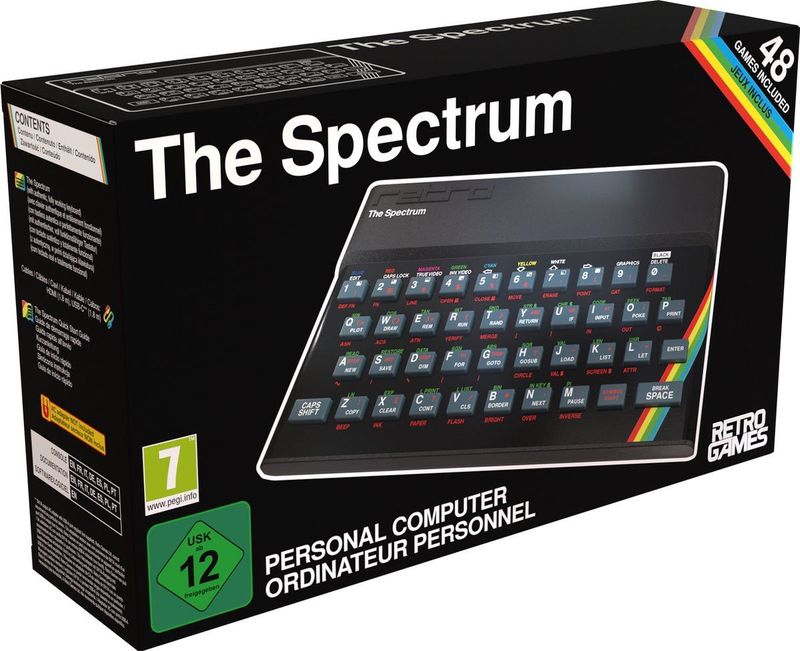 The Spectrum - Toetsenbord - 48 Games - Multiregio 720 HD-uitgang via HDMI