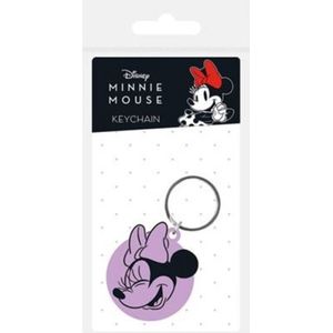 Disney - Minnie Mouse Face Rubber Keychain