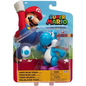 Super Mario Action Figure - Light-Blue Yoshi with Egg