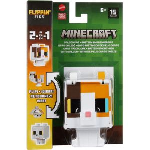 Minecraft Flippin' Figs Figure - Calico Cat & British Shorthair Cat