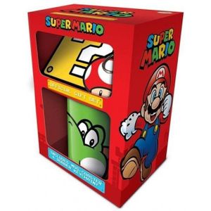 Super Mario - Yoshi geschenkdoos mok, onderzetter en sleutelhanger