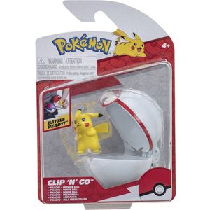 Pokemon Figure - Standing Pikachu + Premier Ball (Clip 'n' Go)
