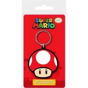 Super Mario - Super Mushroom Rubber Keychain