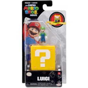 Super Mario Movie Question Block Mini Figure - Luigi