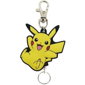 Pokemon Rubber Reel Keychain - Cheering Pikachu