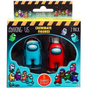 Among Us Crewmate Figures 2-Pack Cyan & Red (4,5cm)