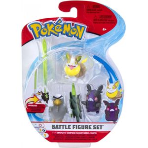 Pokemon Battle Figure Pack - Sirfetch'd, Morpeko (Hangry Mode), Yamper
