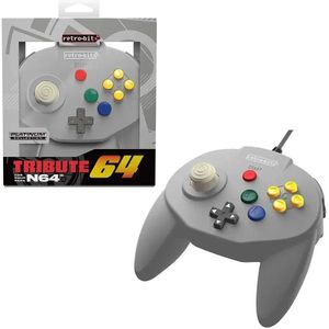 Retro-Bit - Tribute 64 - Bedrade Controller - Grijs - Nintendo 64