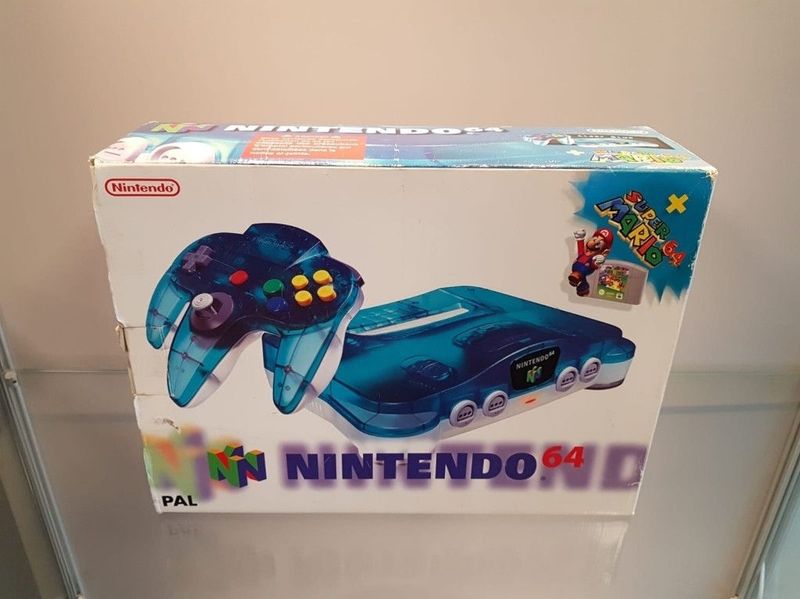 Nintendo 64 - Clear Blue + Super Mario 64 (boxed)