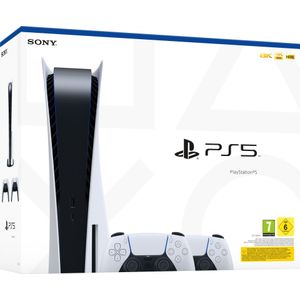 PlayStation 5 Disc Edition + 2 DualSense Draadloze Controllers (White)