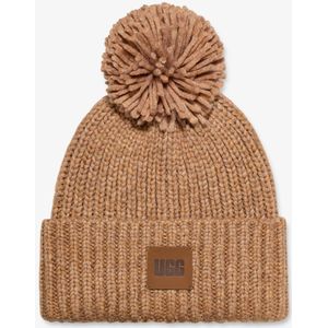 Ugg Chunky Rib Knit Beanie With Pom Chestnut Muts
