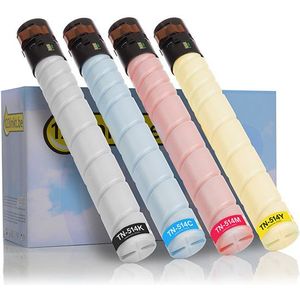 Toner Konica Minolta aanbieding: TN-514K, TN-514C, TN-514M, TN-514Y zwart + 3 kleuren (123inkt huismerk)