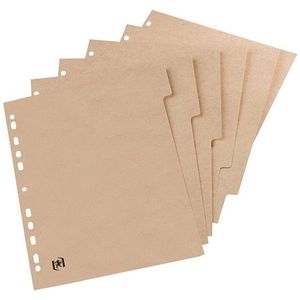 Oxford Touareg kartonnen tabbladen A4 met 6 tabs (11-gaats)