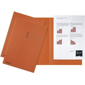 Esselte inlegmap karton met gelijke kanten en lijnbedrukking oranje A4 (100 stuks)