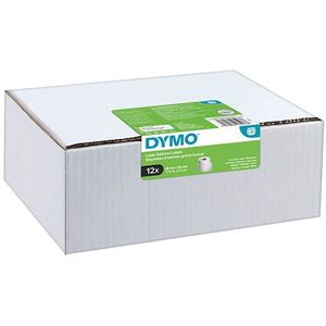 Dymo 2093093 brede adresetiketten voordeelverpakking 12 rollen 99012 (origineel)