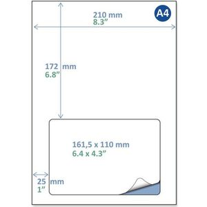 Rillstab pakbonlabel / retourlabel A4 161,5 x 110 mm (500 vellen)