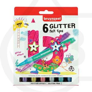 Bruynzeel Kids Glitter viltstiften (6 stuks)