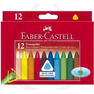 Faber-Castell Triangular waskrijt gekleurd (12 stuks)