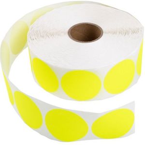 123inkt markeringspunten Ø 50 mm geel (2000 etiketten op rol)