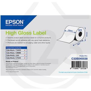 Epson C33S045538 high gloss doorlopende labelrol 102 mm x 33 m (origineel), wit