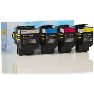 Toner Lexmark aanbieding: C540H1KG, CG, MG, YG zwart + 3 kleuren (123inkt huismerk)