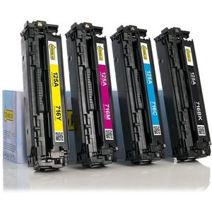 Toner Aanbieding: 123inkt huismerk set voor HP 125A: HP CB540A, 541A, 542A, 543A zwart + 3 kleuren