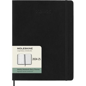 Moleskine XL 18 maanden weekagenda 2024/2025 softcover zwart