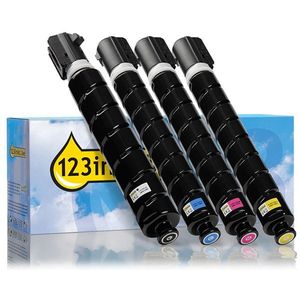 Toner Canon aanbieding: C-EXV 65 BK, C, M, Y zwart + 3 kleuren (123inkt huismerk)