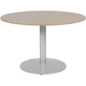 Schaffenburg Linesto vergadertafel rond aluminium onderstel licht kerselaar blad 120 cm breed