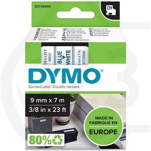 Dymo S0720690 / 40914 tape blauw op wit 9 mm (origineel)